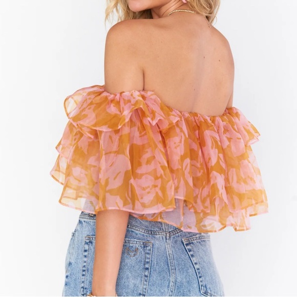 Show Me Your MuMu Tops - Show Me Your MuMu Rosella Ruffle Top in Flirty Floral Size Medium